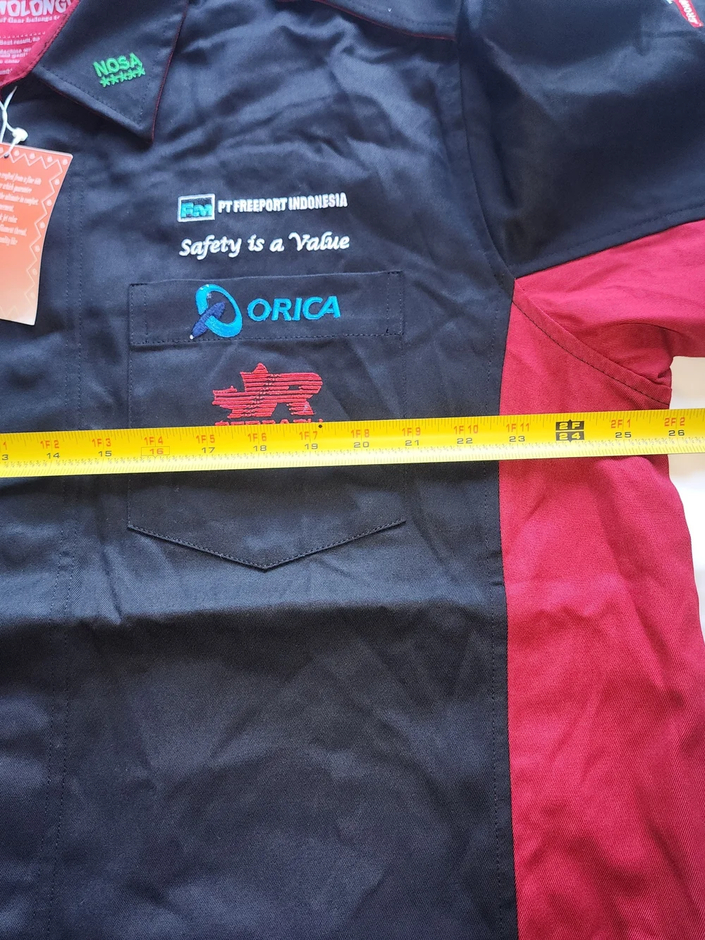 AMOLONGO Men's Industrial Work Shirt Black/ RED Size 3L New!!!!...